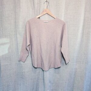 Vila Milano Pullover Sweater Top Womens XS Pink 3/4 Sleeve Lightweight Round Hem